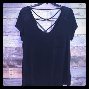 No Boundaries Black short sleeved blouse